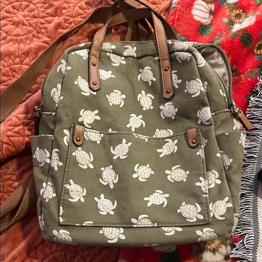 Sonoma Green Turtle Pattern Backpack